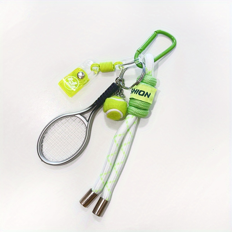 Tennis Racket& Ball Keychain Set- Vivid Sporty Climbing Rope Pendant For Car Keys/backpacks, Durable Plastic Gift For Players& Party Favors, Easter Gift