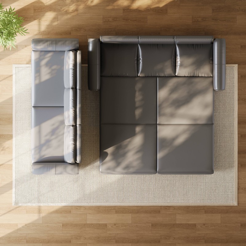Modern Convertible Sofa Bed 93.7' Space-Saving Sleeper with Pull-Out Design Three-Seater Leather Folding Transformable Durable Luxurious Suitable Adjustable Backrest Plush Cushions Cozy for Living Room
