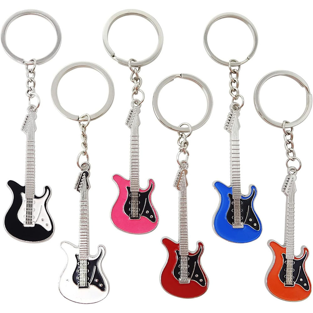 TEMU 6 Portachiavi per Chitarra in a Colori | Simpatici Anelli Portachiavi per Chitarra ed Elettrica - Portachiavi , Adatti per , Design ed Elegante