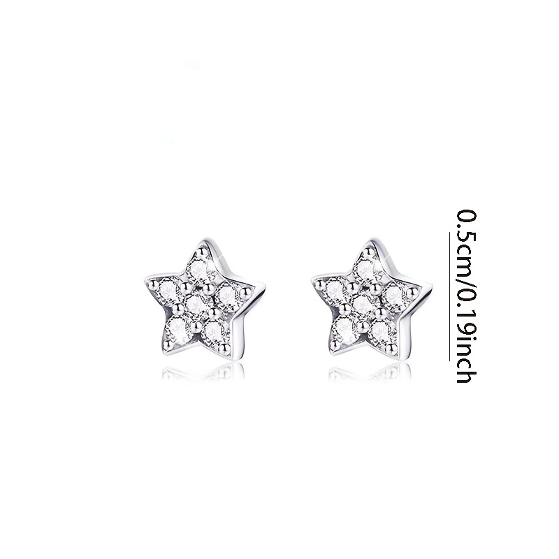 TEMU A Pair Of Elegant Star-shaped Earrings With Synthetic Zirconia | Luxurious Easy Design, Ideal For Daily Wear, Parties, Festivals, And Gift-