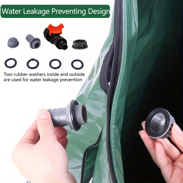 [300 Gallon Portable Water Tank] High-Strength PVC Collapsible Water Storage Tank - Durable And Portable Green Outdoor Rainwater Collector, Multi-Purpose for Gardening, Car Washing And More, Garden Water Storage 1