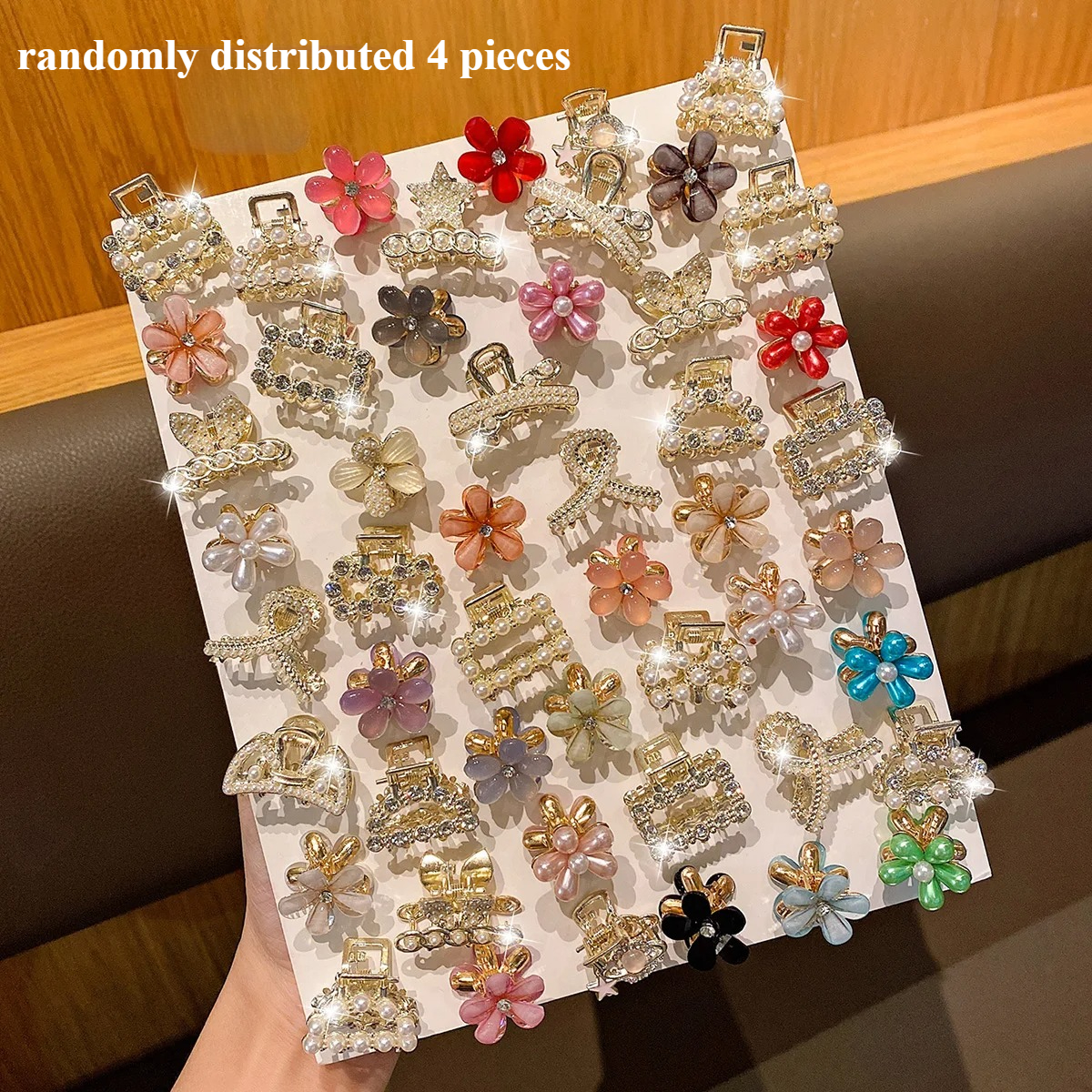 TEMU 80 mini pinzas bonitas distribuidas , 4 piezas, accesorios para el cabello de estilo moderno y , adecuados para uso diario en cabello fino y