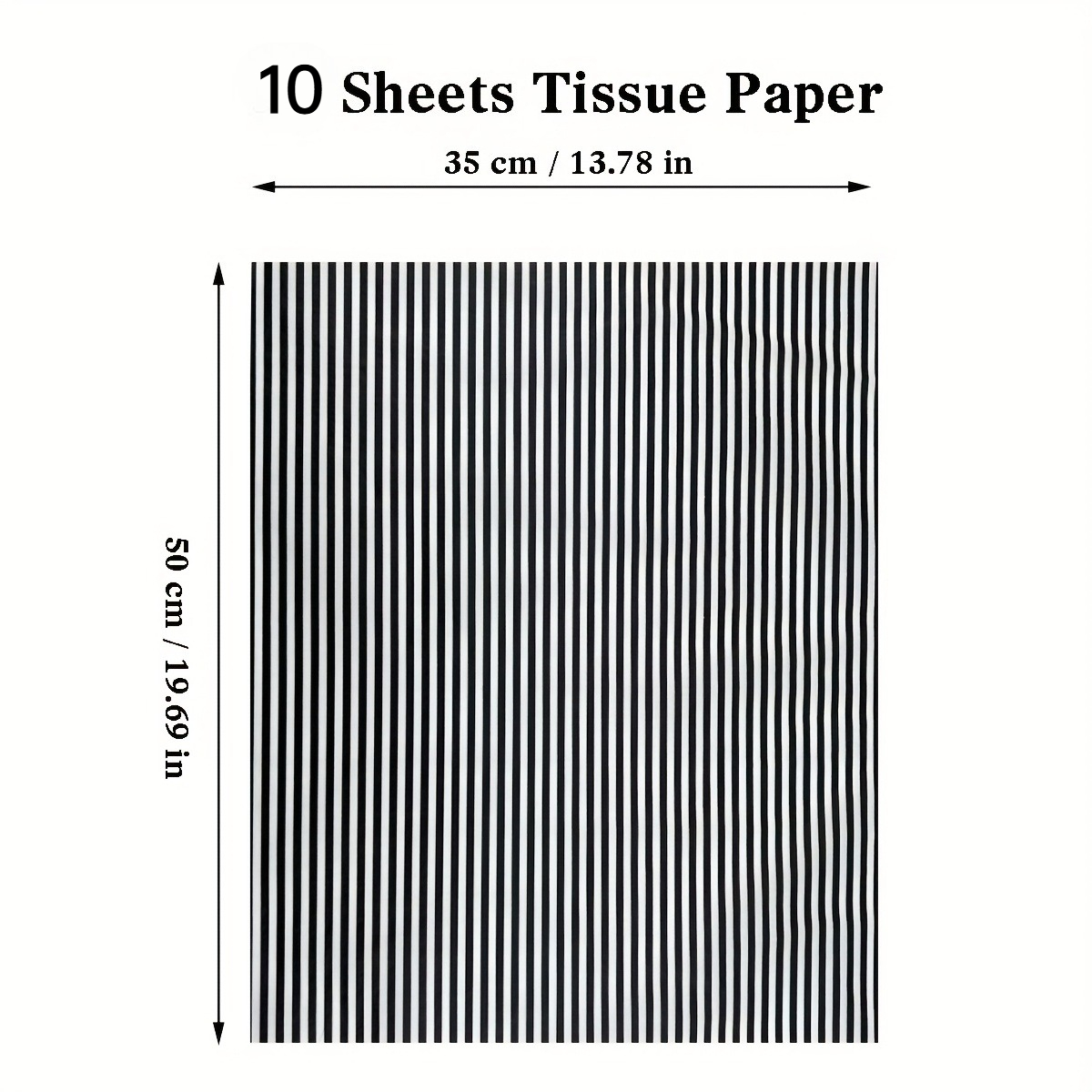 TEMU 10 hojas de papel de regalo elegante a rayas negras de 20"x14" adecuado para , , fiestas | Hojas finas recubiertas de cera/polímero para ,