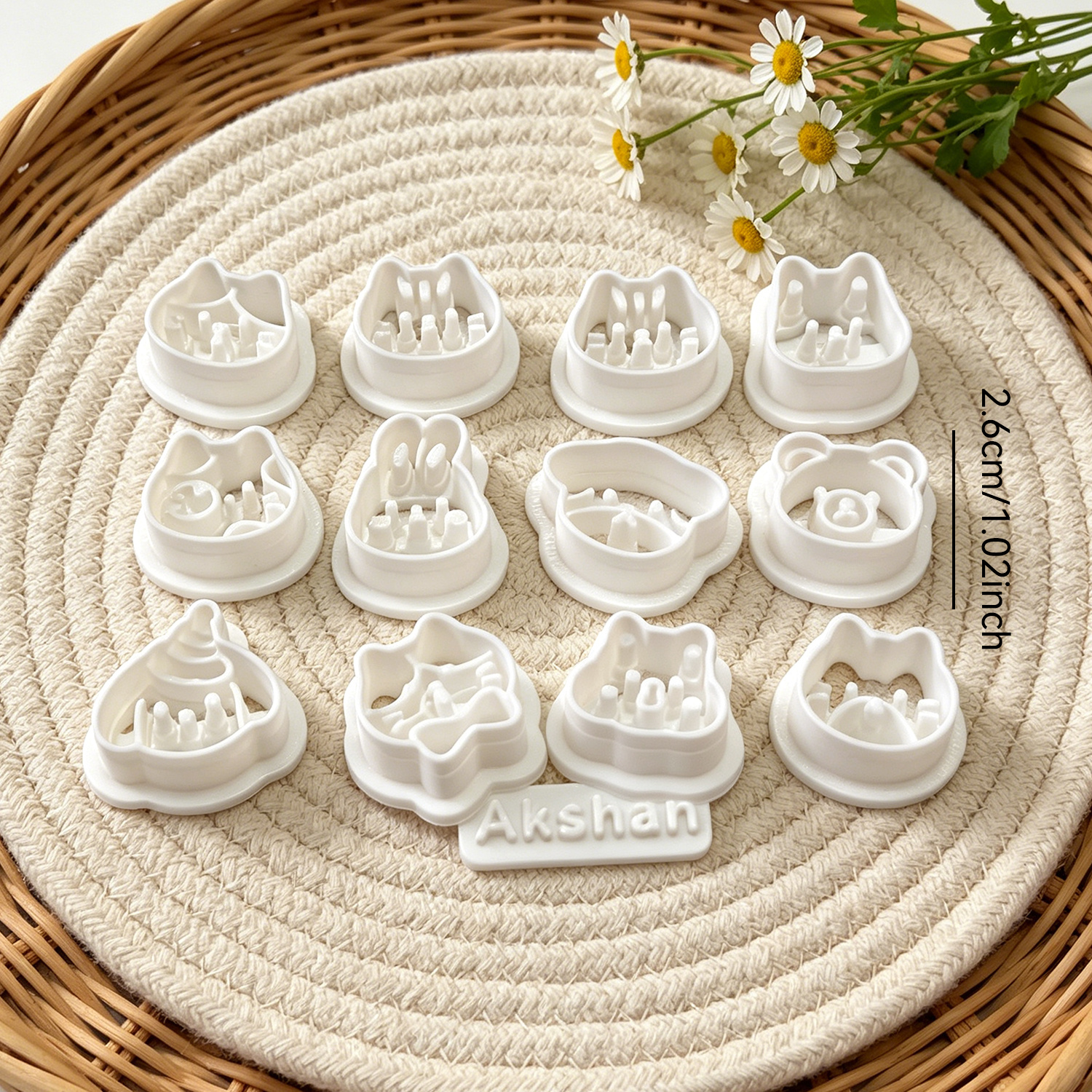 TEMU 13pcs Assorted Cute Animal Face Polymer Clay Cutters, Cat Rabbit Bear Dog Head Clay Mold, Animal Shaped Clay Molds, Jewelry Making Tools For