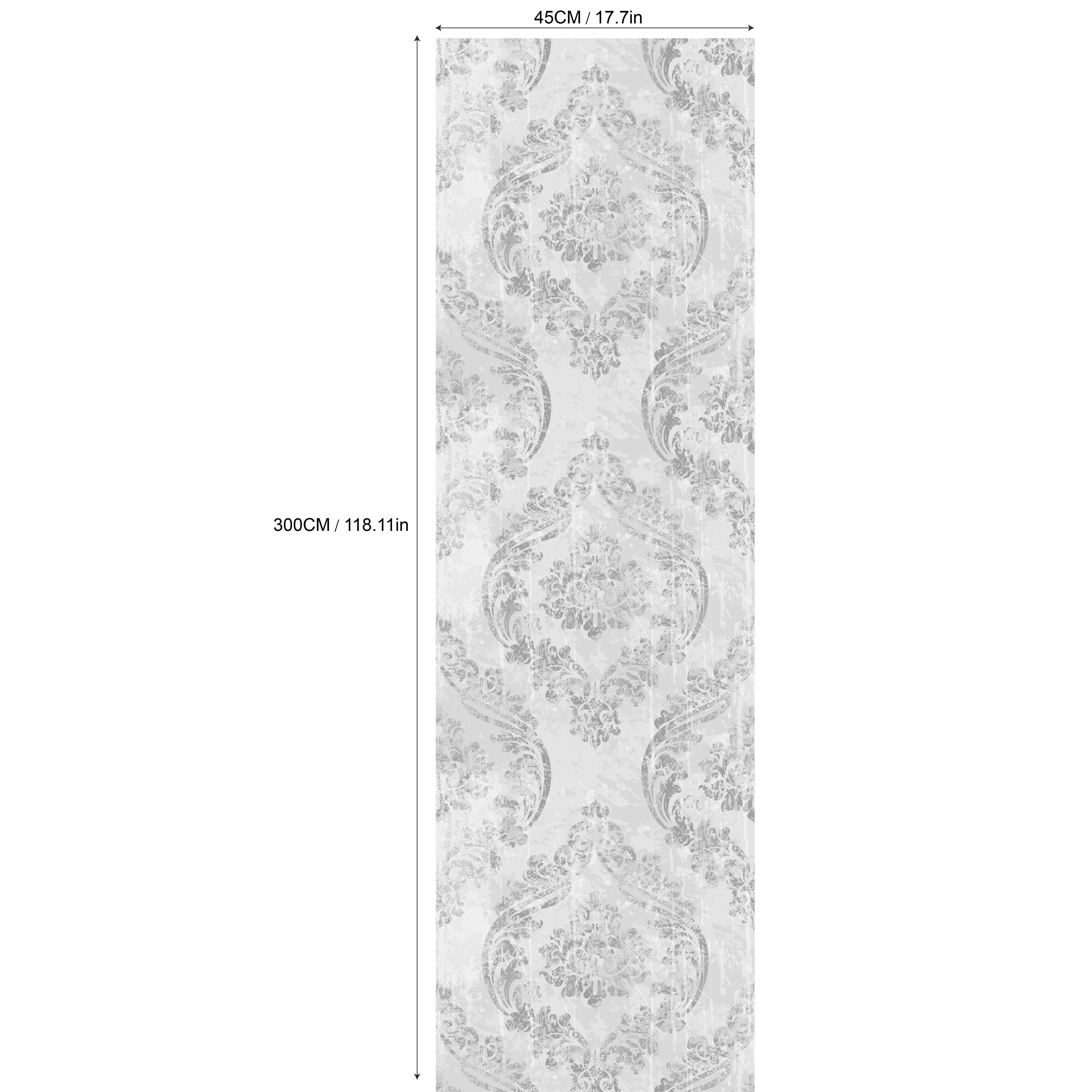TEMU 17.7x118.1 Inches Vintage Baroque Removable Peel And Stick Wallpaper With Victorian Royal Texture For Wall Art And Room Decor, Self-adhesive