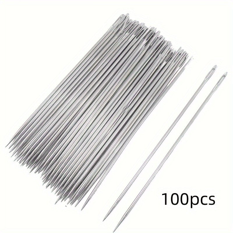 TEMU 50pcs And 100pcs Home Large- Needle Hand Sewing Needle Handmade Embroidery Needle Sewing Needle Large Hole Needle Old Needle Quilting Needle