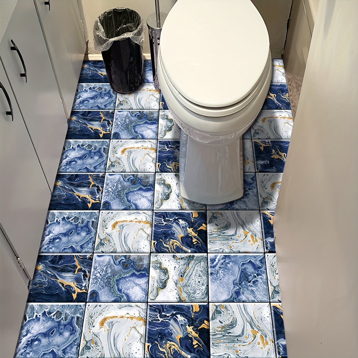 TEMU 10pcs Retro Marble Pattern Floor Stickers, Self-adhesive Pvc Tile Stickers, Suitable For Kitchen, Living Room, Bathroom, Walls, Floors, Tables,