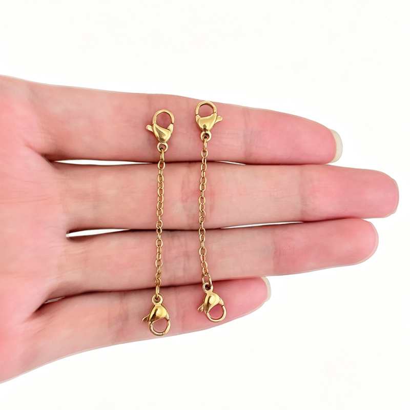 3pcs Stainless Steel 18K Gold Plated Double-End Lobster Clasp