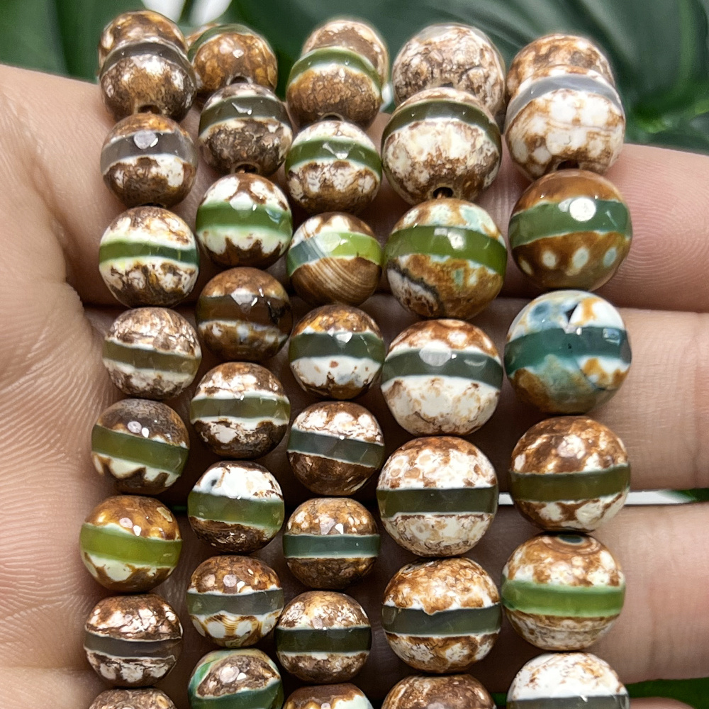 Assorted Green Coffee Agate Beads for Crafting Jewellery