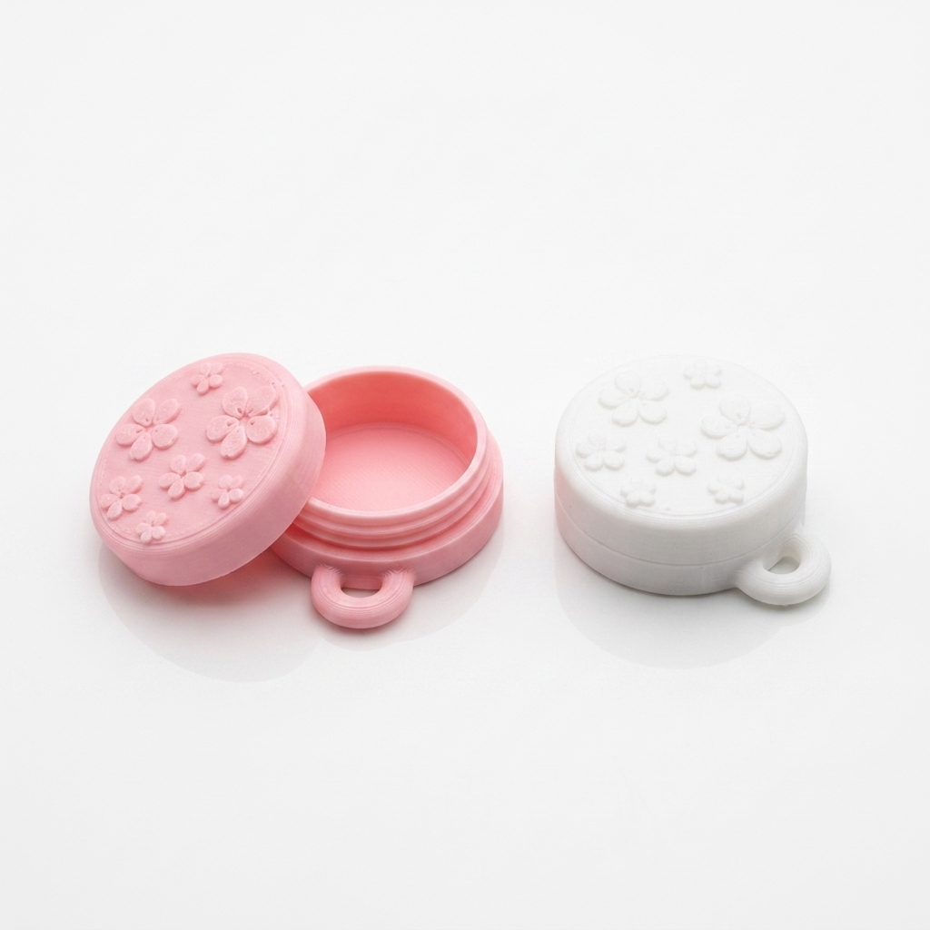 2pcs Flower-Shaped Jewelry Storage Boxes in Pink and White