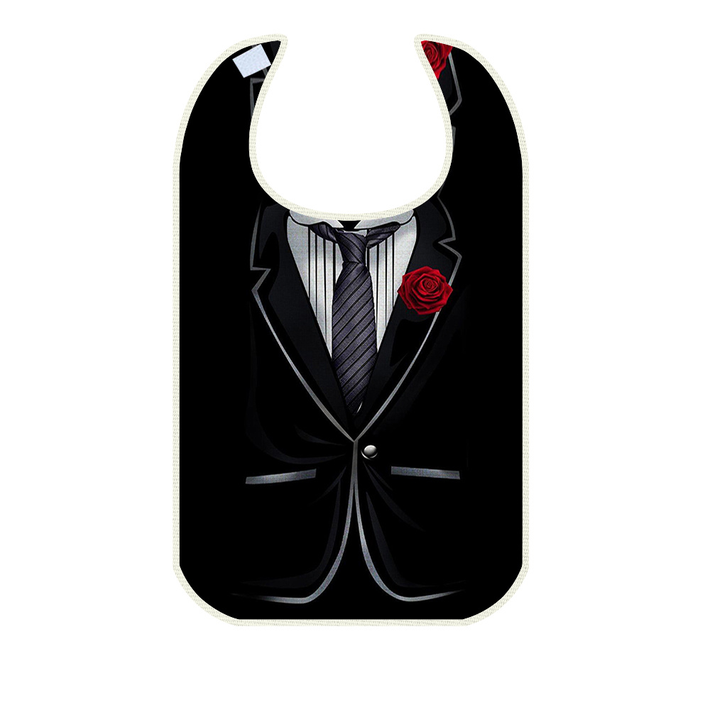 E-shop 1 Stück Herren-Lätzchen mit Gentleman-Musterdruck, Einfach Praktisch, Waschbar, Wiederverwendbar, Ideal fürs Essen
