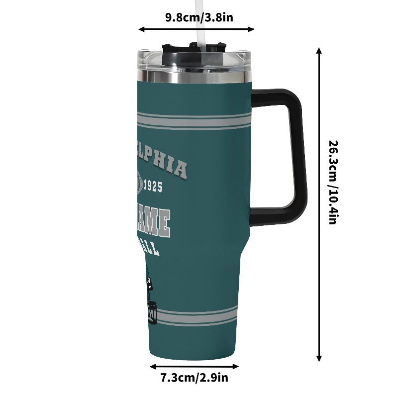 1pc Personalized Philadelphia /-Themed 40oz Stainless Steel Insulated Bottle - Custom Name/Number/Logo, 304 Insulated Cup for Hot/Cold Drinks, Green Team Colors Gift for Fans, Hand Wash Only, Durable for Events