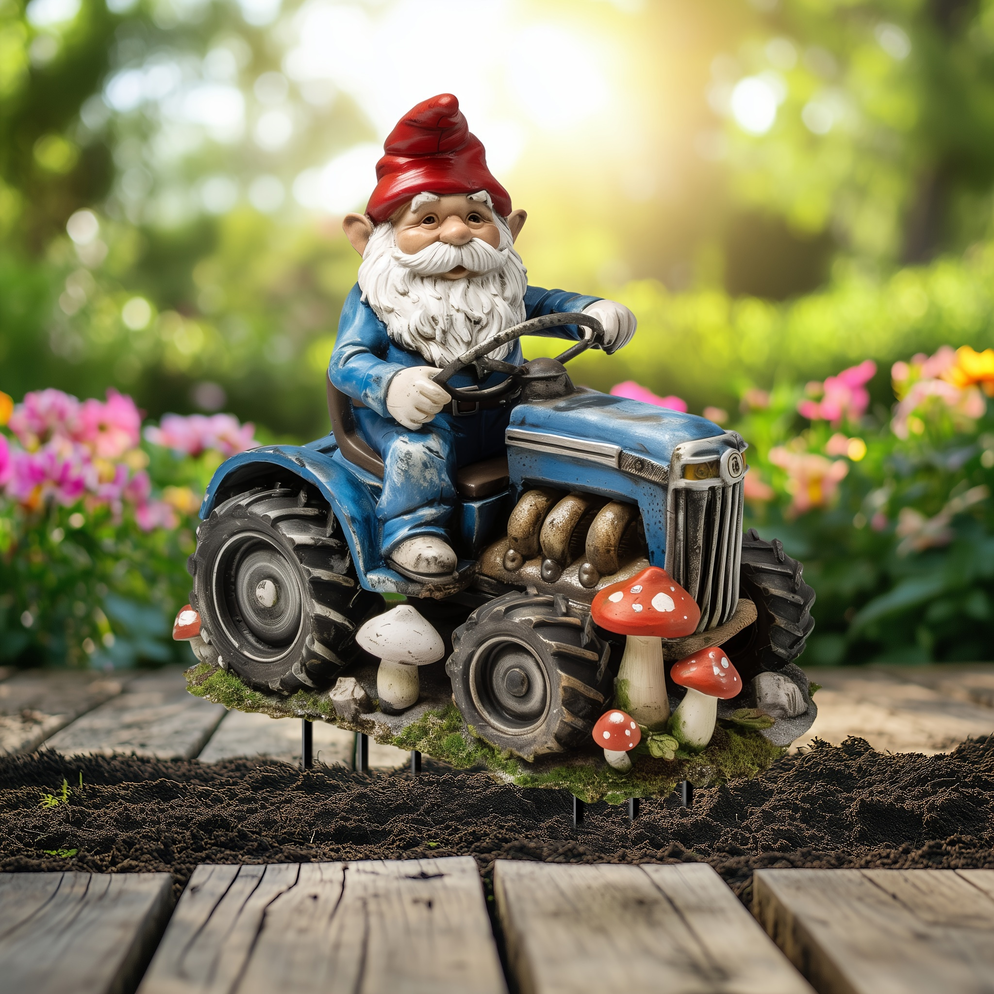 

Dwarf Tractor Garden Plate-acrylic , Suitable For Yard And Lawn, Perfect Decoration, Home And Garden , Unique Birthday Gift Idea