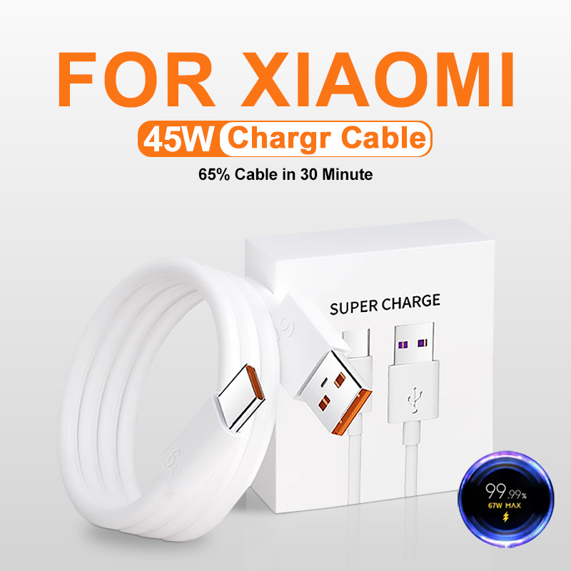 Chargeur Rapide 45W Pour Xiaomi Avec Câble USB-C 1m - Compatible Redmi Note 13/12/11, Poco, Mi Et Autres Appareils