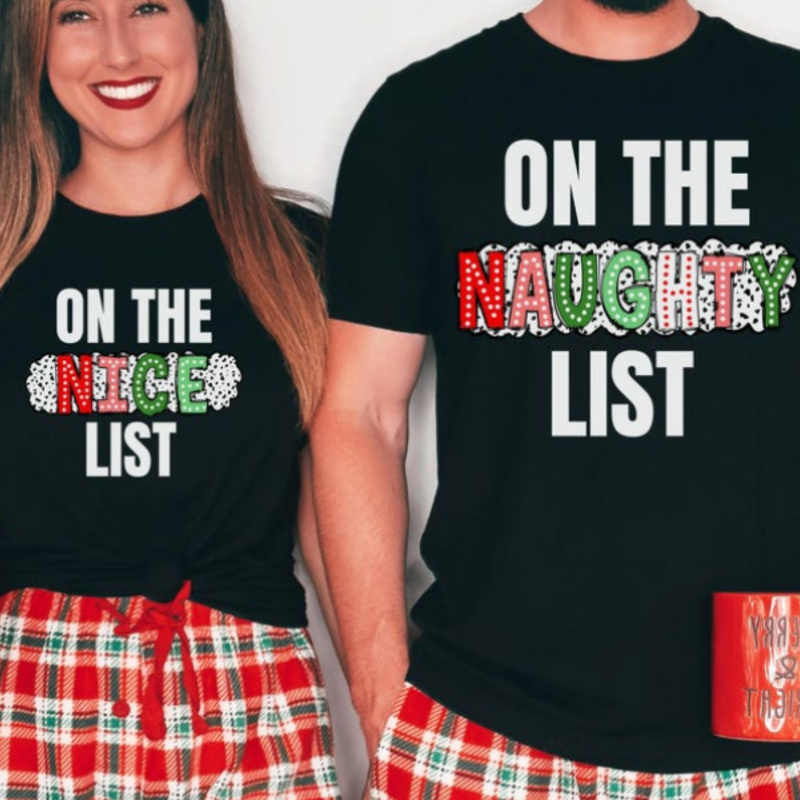 

100% ' Christmas Set - , & Round T-shirts For Men And Women,