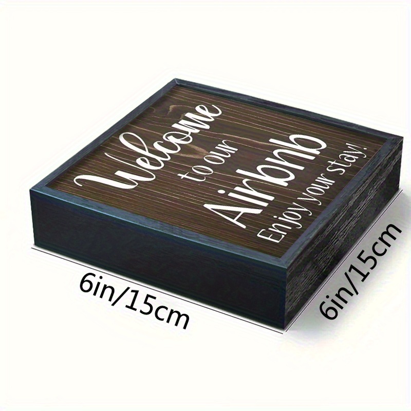 TEMU 1pc Welcome To Our Wooden - 6x6 Inch Frame, Home, Office, And Public Space Decor, Suitable For Holiday Gifts Like Halloween, Christmas, Easter,