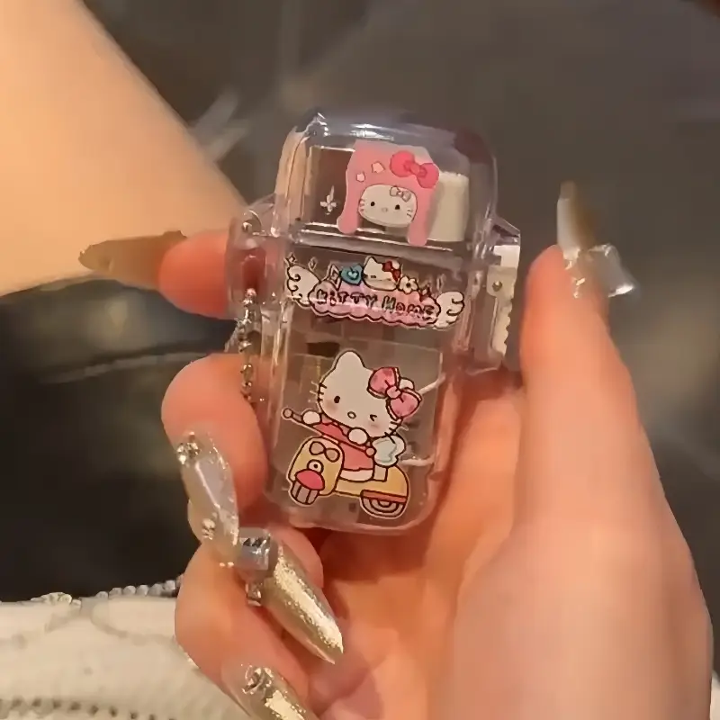 cute lighter windproof jet flame reusable cartoon butane lighter for girls gift no built in butane gas outdoor lighting design accessory portable design novelty lighter flame lighter anime fans collectors item Product details 8