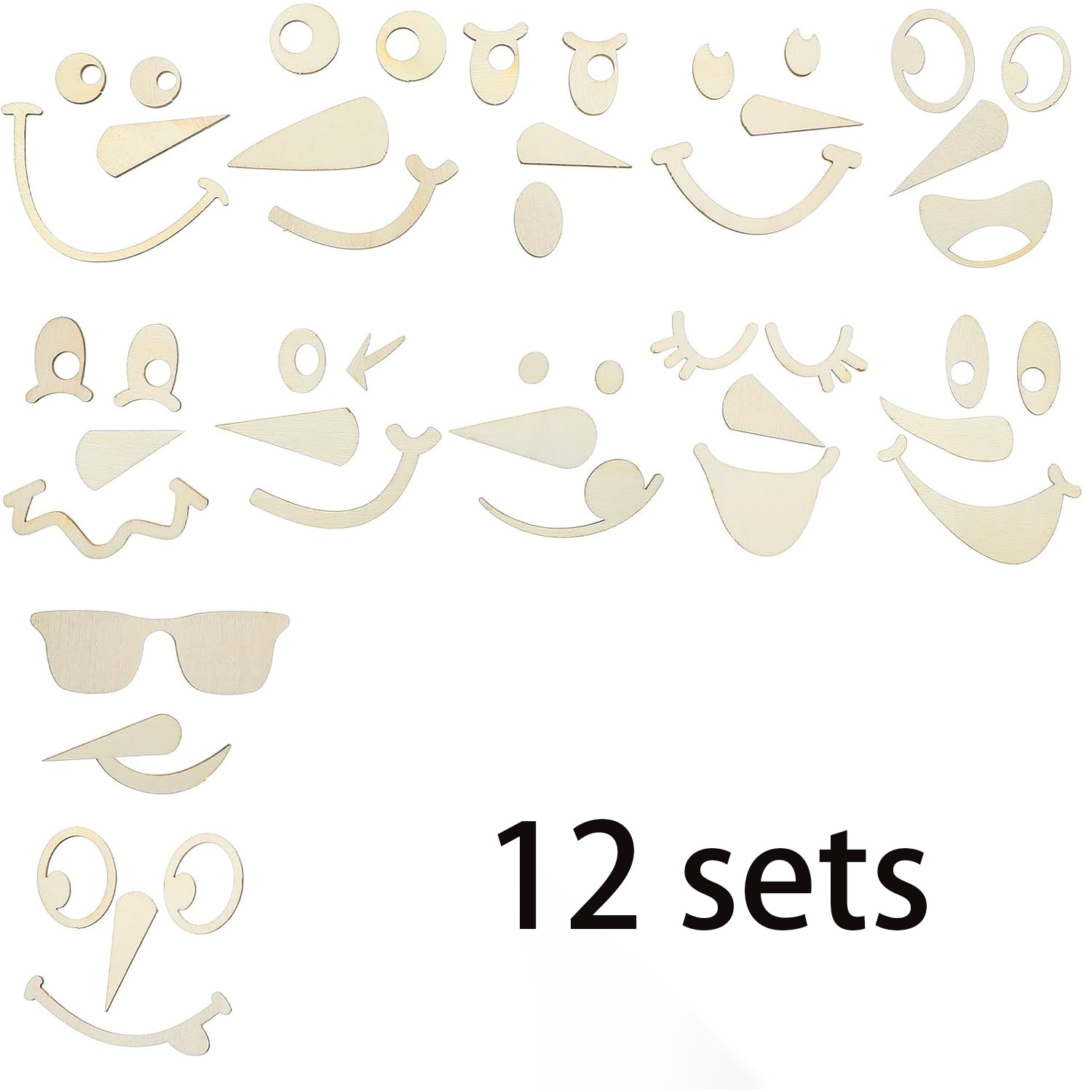 TEMU 12 pièces Figurines de Visage de de Neige en Bois, Convient pour les Décorations de Fêtes de Noël, Décor de Noël à , Cadeaux de Noël, Cadeaux de