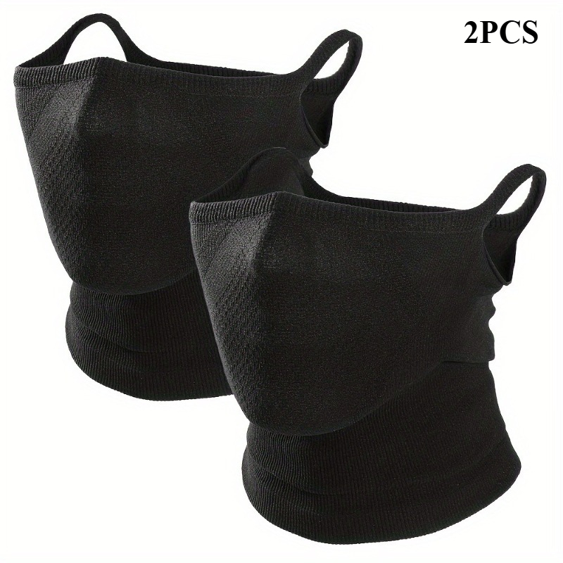 TEMU 2pcs Set Of Extended Masks Designed For Men And Women, Featuring Breathable Half-face Coverage, Washable And Reusable, Ideal For Skiing, Cycling, And Outdoor Activities