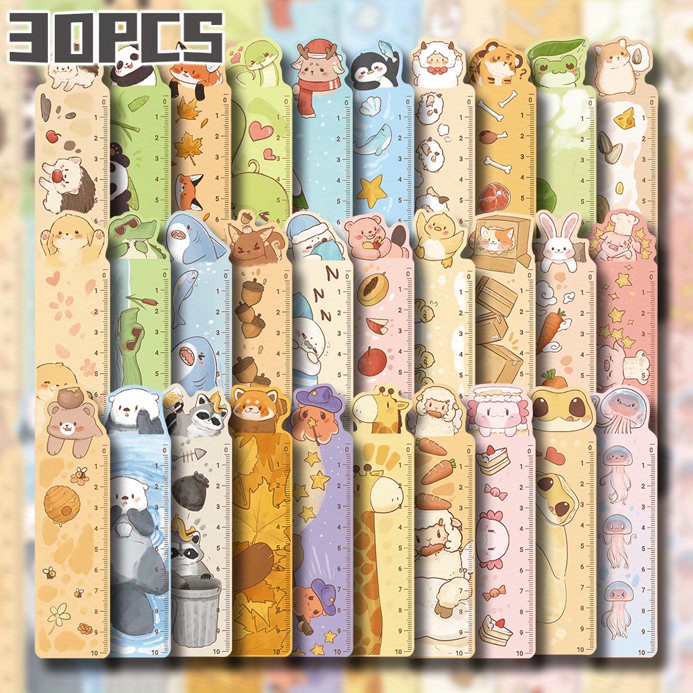 30pcs Cute Animal Bookmarks - Non-repeating Colorful Designs With Whimsical Illustrations, Durable Decorative Bookmarks For Readers, Writers, Teachers, Students - Gift For Book Lovers