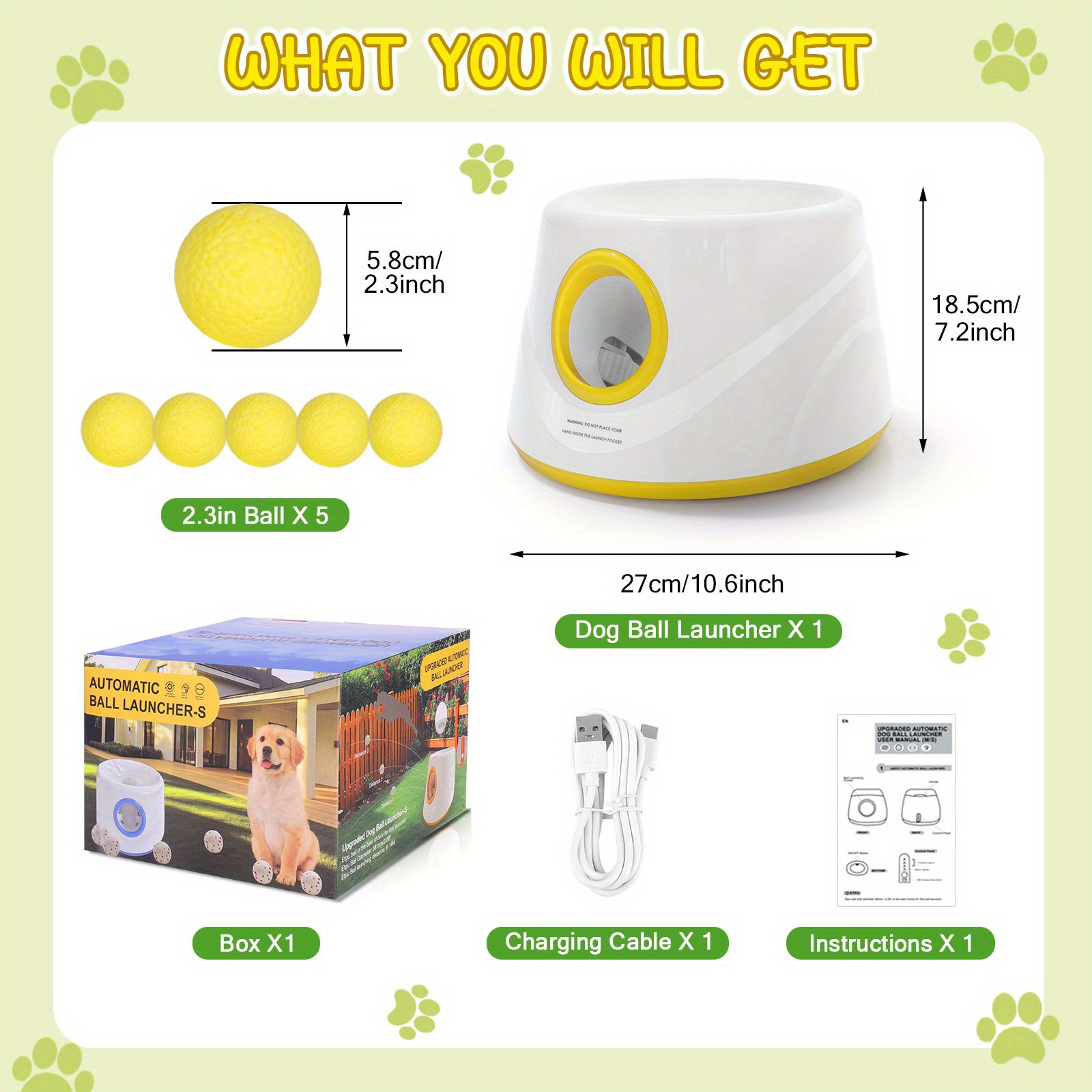 automatic dog ball launcher with operation foam tennis balls suitable for small medium dogs thrower toy 3 balls included for outdoor play training interactive puzzle game for puppies and pets Product details 5