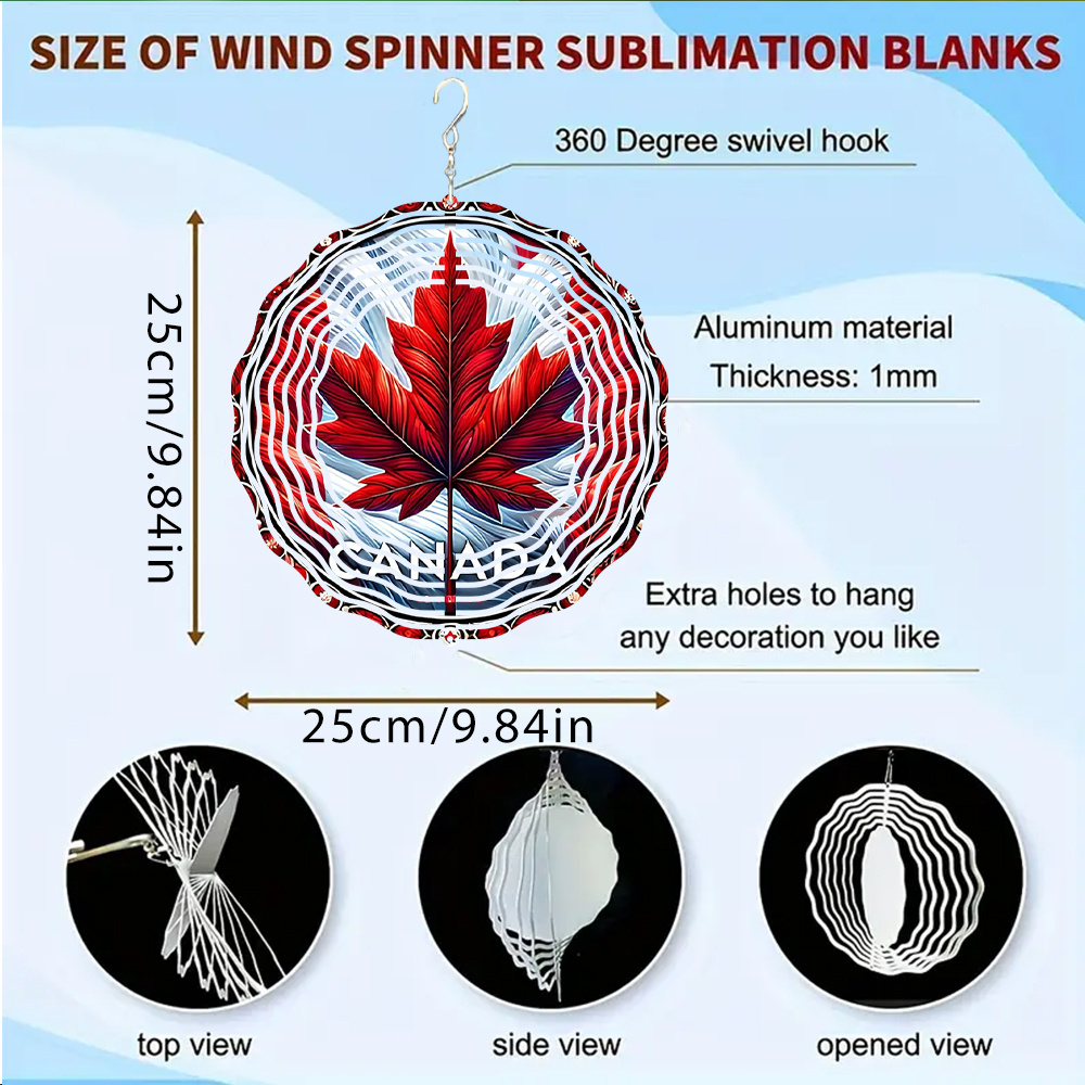 TEMU A Leaf Wind Spinner Decoration For Home And Garden, Featuring A Metal 3d Rotating Wind Chime With A Hook, A Strong Dynamic Artistic Effect. It's