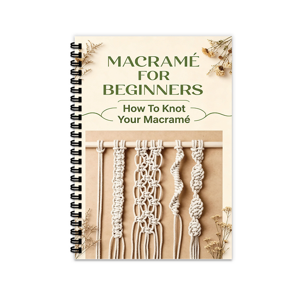 Image of 1 Book Spiral Bound Knotting Notebook Suitable For Macramé, -making & Rope Art - Professional Craft Learning Log With Step--step Knot Course, Spiral Binding Exercise Book For Beginners To Handicrafts