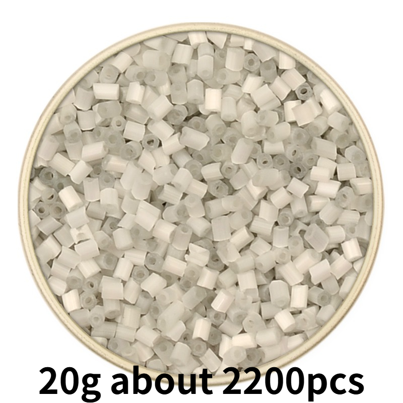 2200pcs 2mm Matte Frosted Mini Glass Tube Beads