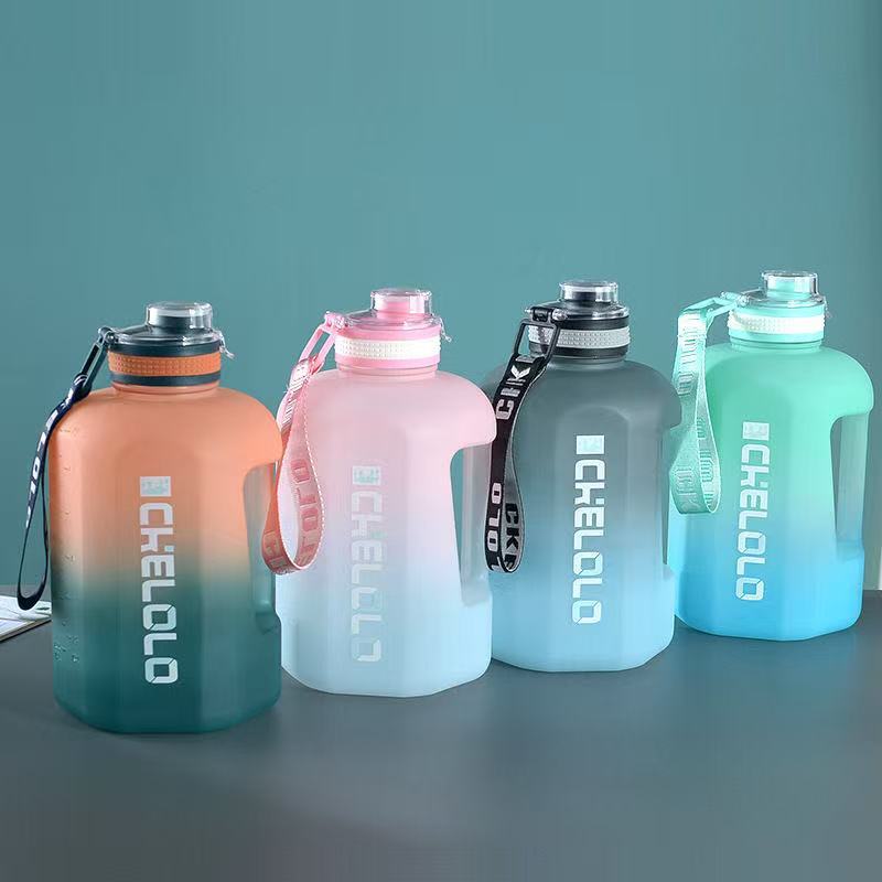 Large Capacity Water Bottle | Leakproof Sports Kettle for Gym & Outdoor | Insulated Summer Fitness Jug with Straw | Trendy Big Belly Cup for Men Women | Heat-Resistant Portable Hydration Bottle with Time Marker