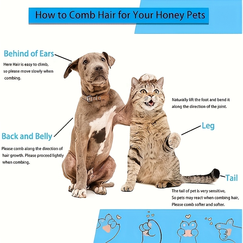 Upgraded Easy-To-Clean Pet Grooming Brush with Self-Cleaning Button for One-Button Hair Removal - Bent Needle Brush for Cats And Dogs, Gentle Hair Removal And Massage, Ideal for Loose Fur, Pet Grooming Solely, [All 4 Seasons