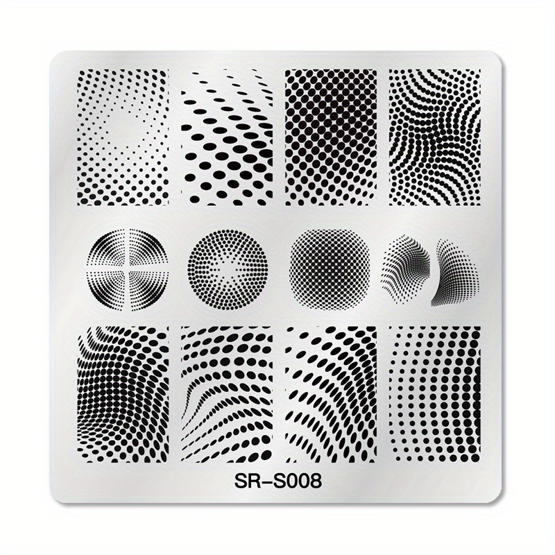 TEMU 1 pz Stencil per Plate Stamping Unghie Linee/Geometria/Fiori/Punti/ Template per Nail Art per Strumenti Unghie - 10 Stili Opzionali