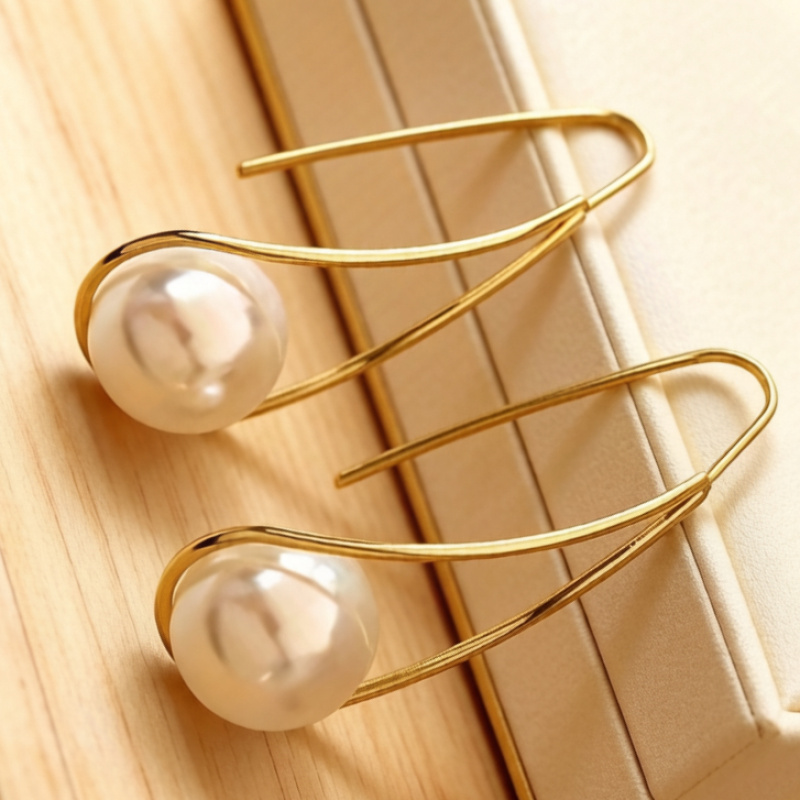 TEMU Hypoallergenic French Stainless Steel Earrings, Comfortable And Versatile, Simple And Elegant. High-quality Fashion Jewelry For Ladies For Daily
