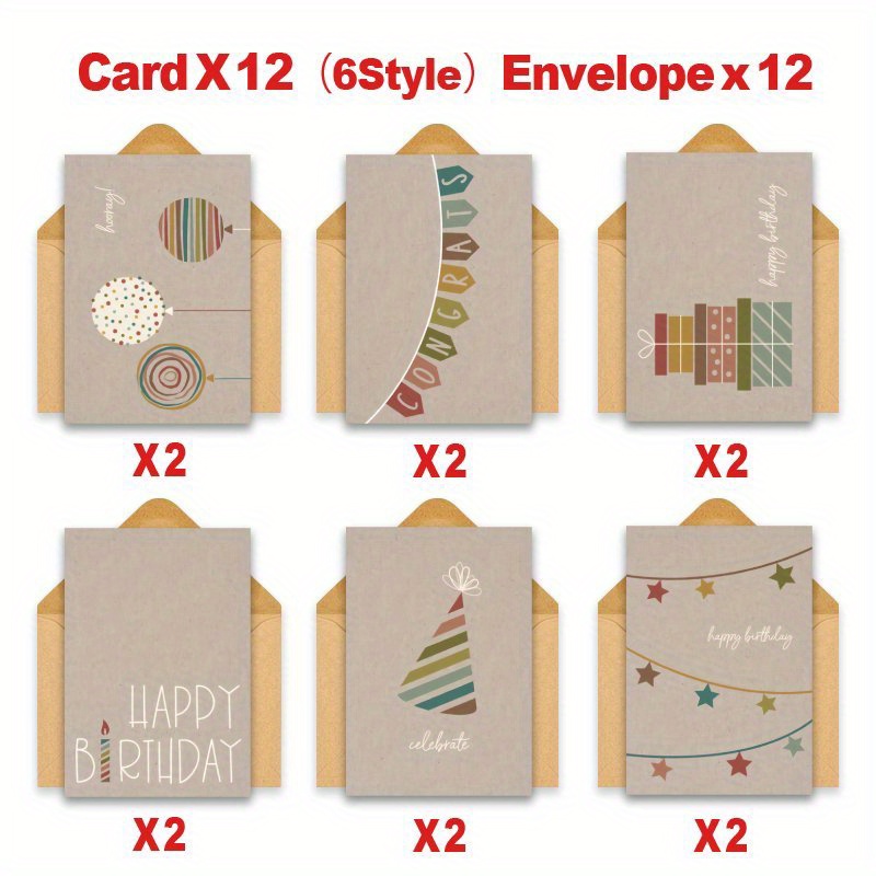 TEMU A Set Of 24 Diverse Modern Country Birthday Greeting Cards, Complete With Envelopes, Suitable For Various Occasions, Family, , And Colleagues