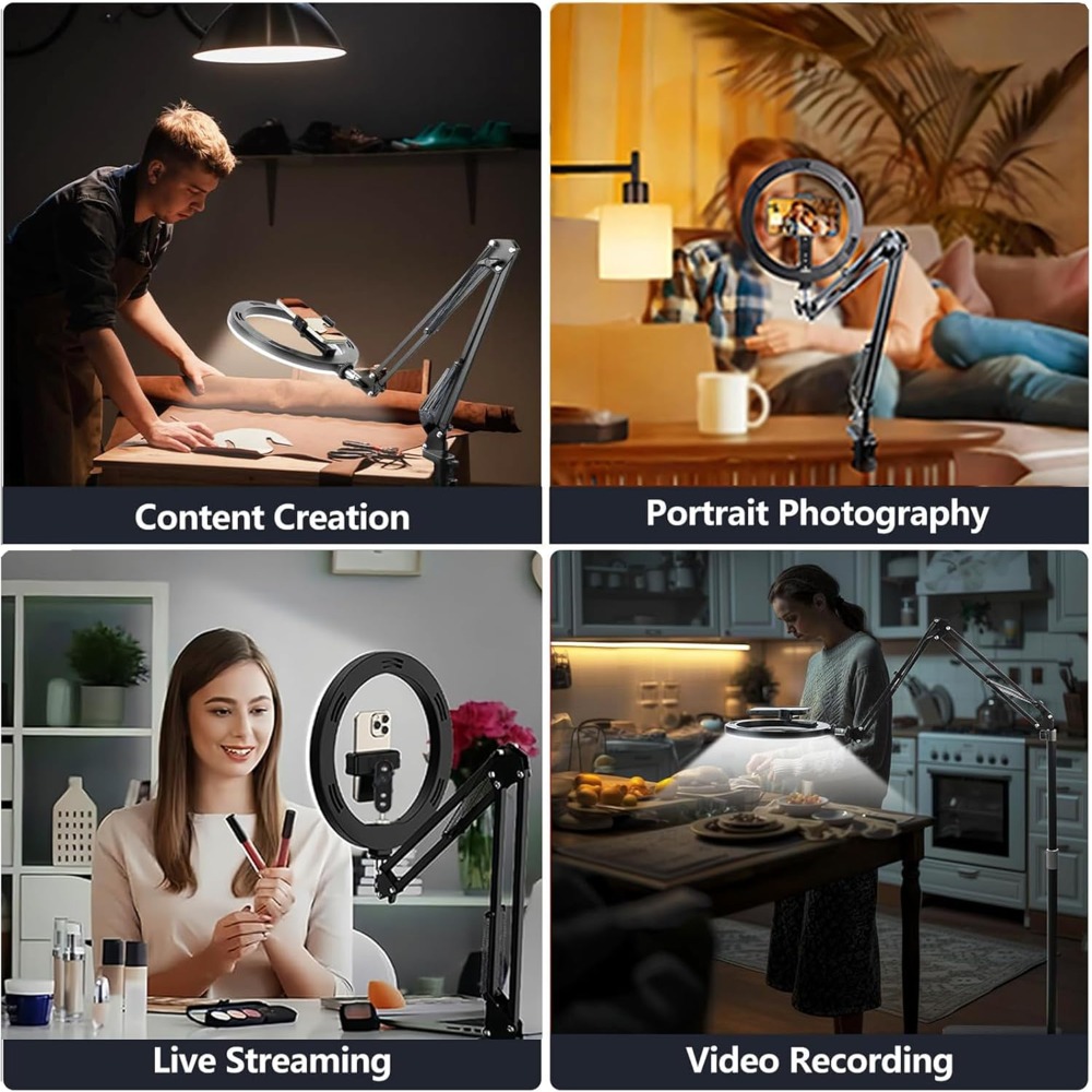 1set Black Mobile Phone Stand, With Flexible And Adjustable Design, Is Suitable For Video Conference, Live Teaching, Product Shooting, Beauty Polishing