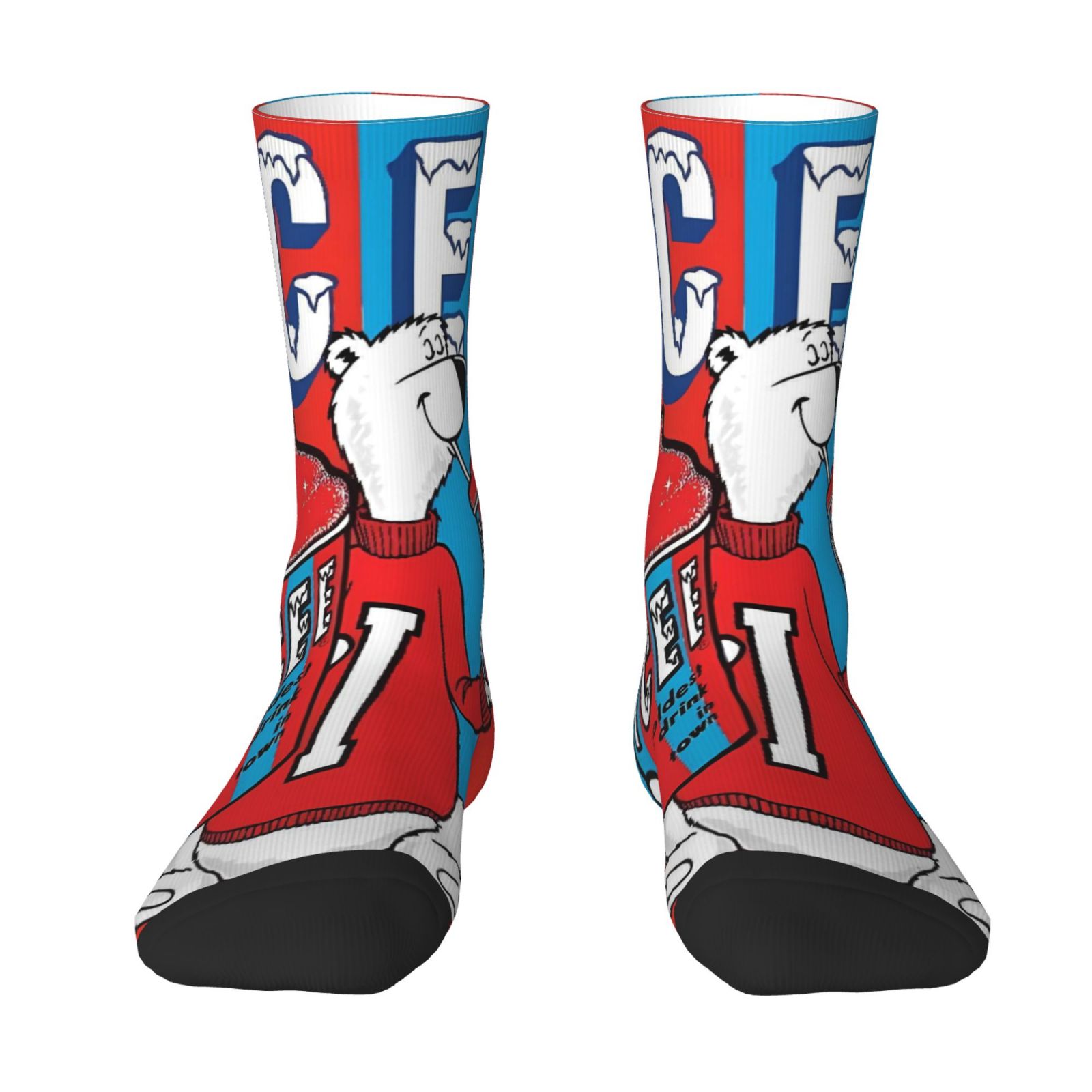 TEMU 1 Pair Men's Mid-calf Socks, Classic Iced Drink Creative Pattern, Wear, Novelty Sock Gift