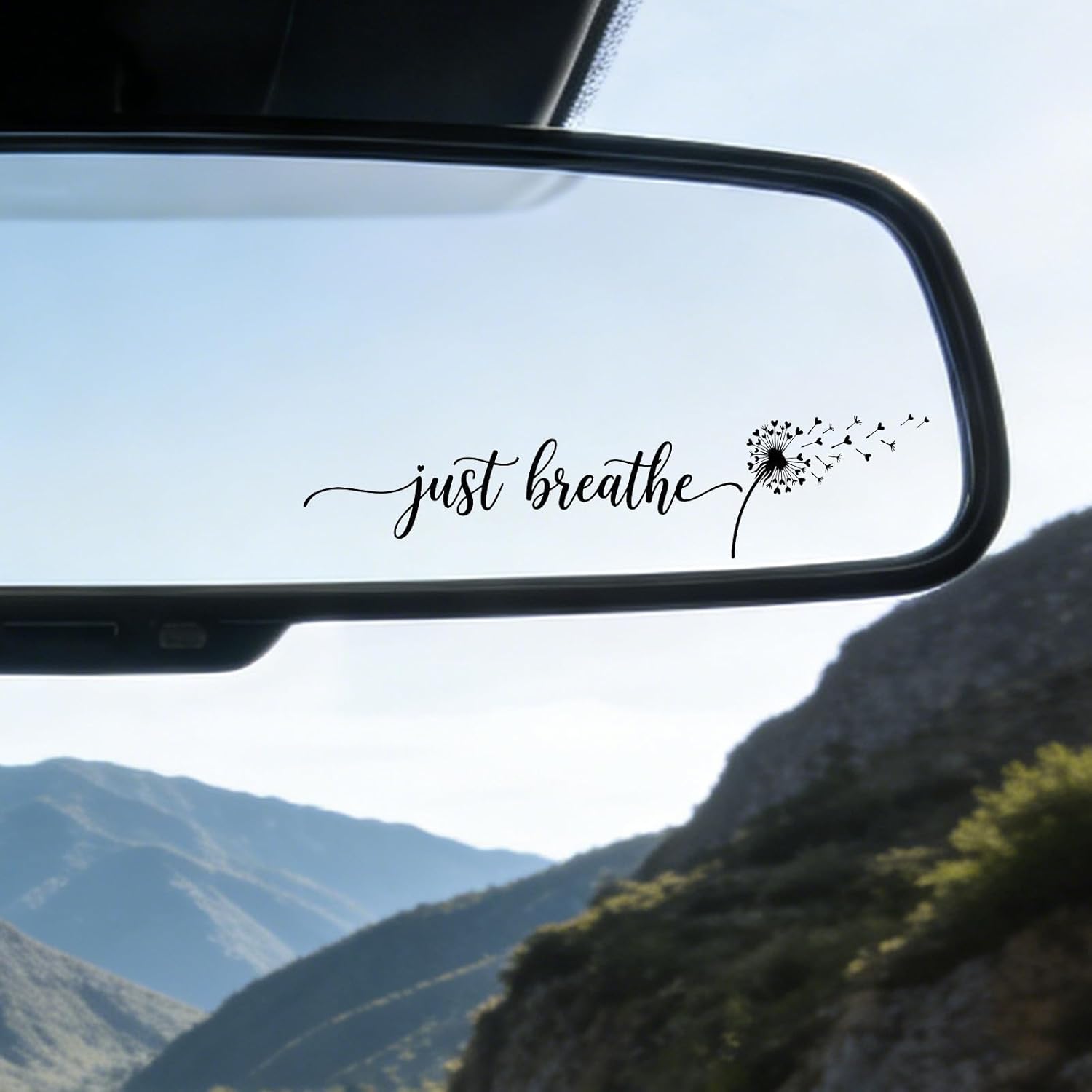 TEMU Just Breathe Car Stickers- 3pcs Motivational Car Window Decals For Women, Rear View Mirror Accessories, Positive Dandelion Water Bottle Bumper