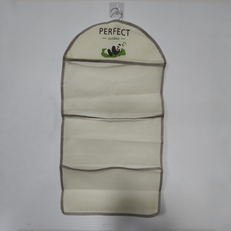 TEMU Portable Cartoon Hanging Underwear Socks Three-layer Storage Hanging Bag | Polyester Material Transparent Mesh Design | Wide Opening For |