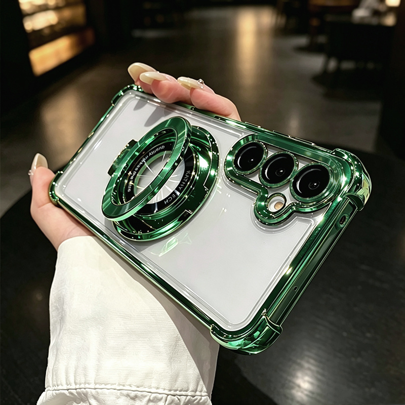 TEMU Phone Case: Electroplated Transparent Bracket Phone Case Suitable For A57 A56 A55 A54 A53 A37 A36 A35 A34 A26 A25 A16 A17 A15 A07 A05s ,