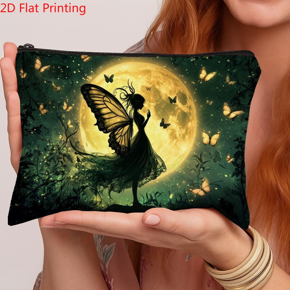 TEMU 1pc Trousse de Cosmétique Design Fée , Motif Papillon Magique Lune, Cadeau Idéal pour Amies, Maman et Amoureux, Convient aux Cosmétiques