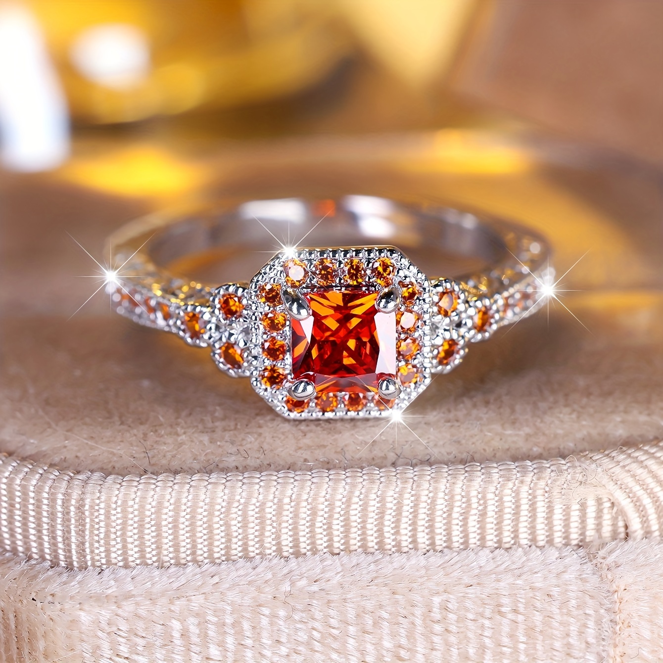 TEMU 1pc Silvery Cut Ring Synthetic Synthetic Cubic Zirconiaia Band Ring Valentine's Day Gift, For Teenager