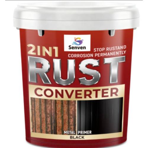 2 in 1 Rust Converter And Metal Primer 35 Oz Black Paint for Metal, Trailer, Truck Frame, Car Chassis, Automotive Rust And , Heat Resistant Rust Black Paint for Metal