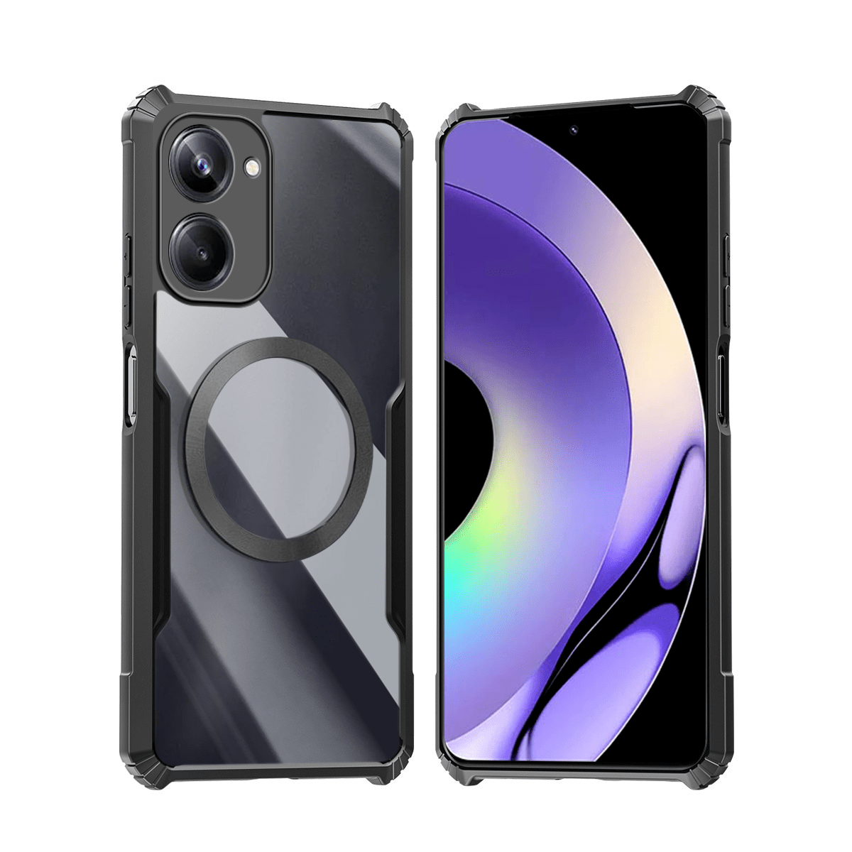 TEMU Custodia per Telefono: Compatibile con Realme 10 4G, Custodia Magnetica, Copertura Morbida Antishock, Schienale in Acrilico, Protettivo