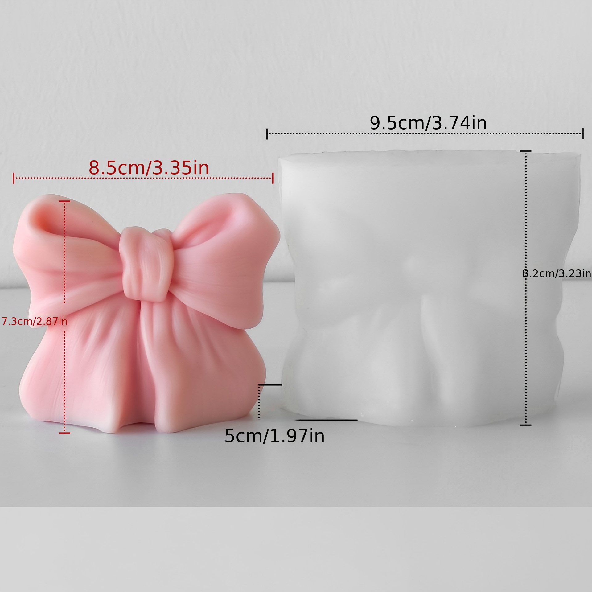 E-shop Valentinstag - Kerzenform aus Silikon - Flexibel, wiederverwendbar, DIY Bastelform mit Schleife & unregelmäßiger Form für handgemachte