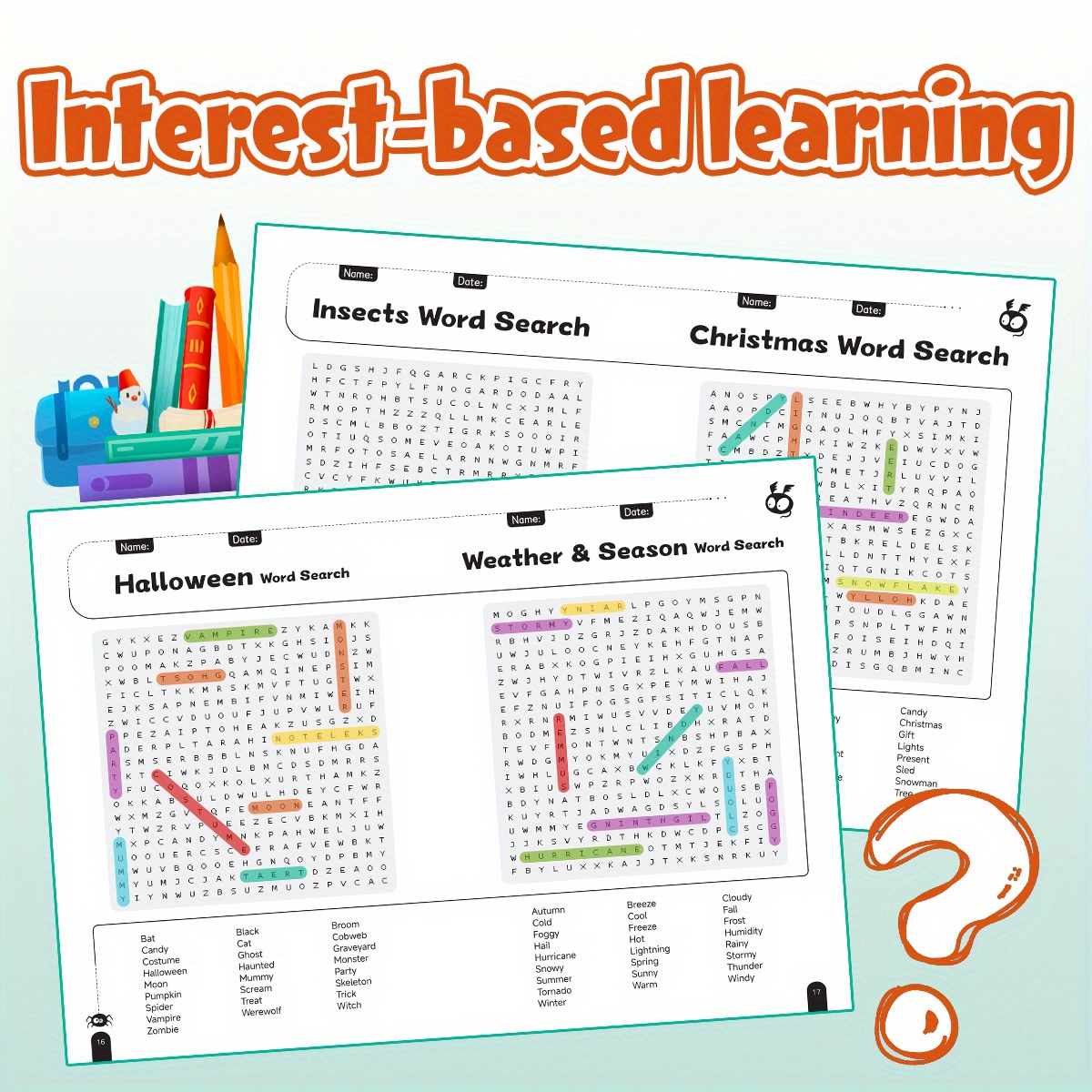 Word Search Puzzle Book for Kids | Discover Hidden Words & Boost Spelling Skills - Fun Brain Game