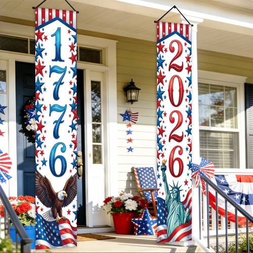 item picture 2d flat 2d flat 2d flat 2d flat a 2d banner for the 250th anniversary of america 1776 2026 featuring porch with soldiers and the statue of