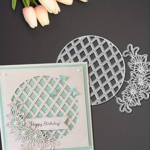 1 round lace metal cutting die elegant floral and lace patterns for scrapbooking embossing and card making scrapbooking supplies embossing templates exquisite design