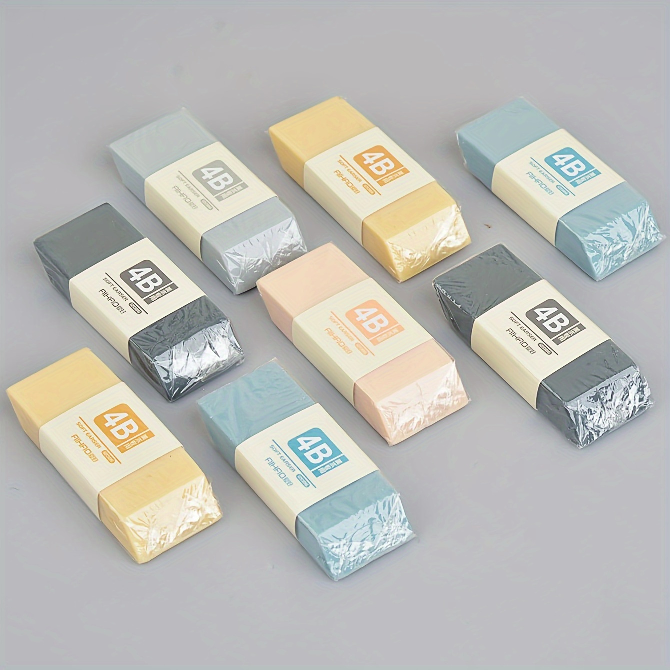 2-Pack Random Color Cube Erasers, 4B Soft Durable