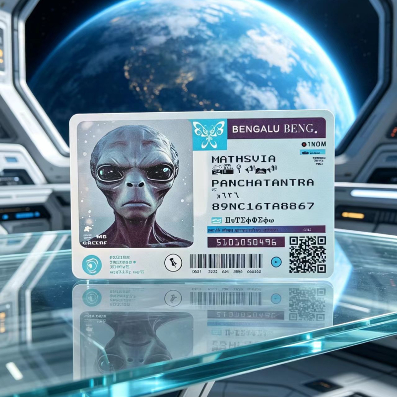 Image of Zorg Id Card - Funny Fake Ufo Operator License Suitable For Themed Parties, Pranks & Collectors | Futuristic Pvc Driver Permit For Role-play, Novelty Gift For Fans (no Id Use)