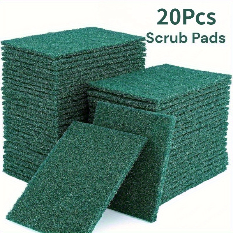 20pcs Heavy-Duty Scrub Pads & Dish Sponges - Green High-Density Reusable Scratch-Free Multi-Purpose Cleaning Pads with Central Core & Individual Wrap - Stackable, Durable & Long-Lasting for Kitchen, Dishwashing, Pot Scrubbing, Grease - & Cost-Effective (Compatible with Dish Soap, Bleach, Sanitizers) - Bulk Value Pack for Household & Commercial Use (20pcs), Non Scratch Sponge For Kitchen, Dish Cleaning Sponge, High Density Kitchen Sponge, Dish Washing Scrubs,