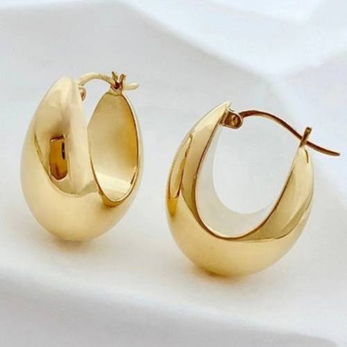 vintage kupfer goldene chunky tränenförmige creolen trendy damen zarte creolen
